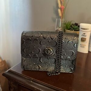 Coach bowery embossed Gunmetal Small Purse